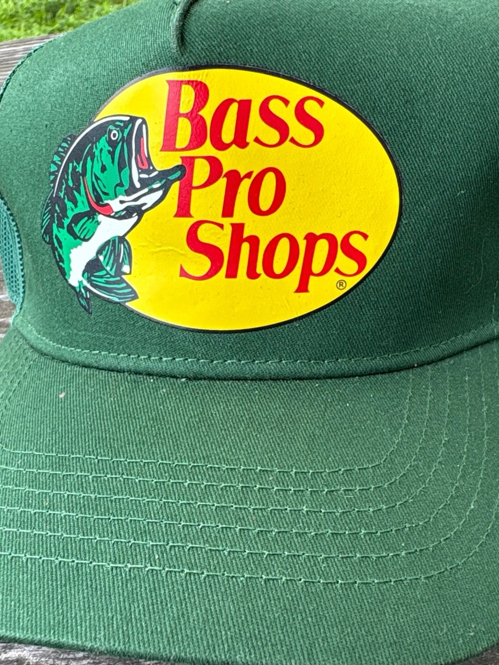 Bass Pro Shops Green Cap with Yellow Oval Logo